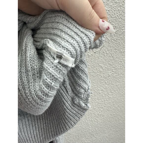 Hollister Womens Sweater Size Unknown Gray Ribbed Long Sleeve Cropped - Picture 5 of 11